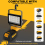 T-SUN Projecteur de Chantier pour Dewalt Batterie, 60W Projecteur LED Rechargeable, 4500LM Lampes de Travail Portable Pour l'ate