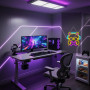 Looklight Panneau néon LED « Gaming Cat » - Pour décoration, néon - À intensité variable - Avec USB - Pour salle de jeux, chambr