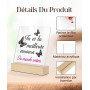 Putuo Decor Cadeau Maman Acrylique Rectangulaire – Tu ES La Meilleure Maman du Monde Entier, Message avec Papillons Colorés