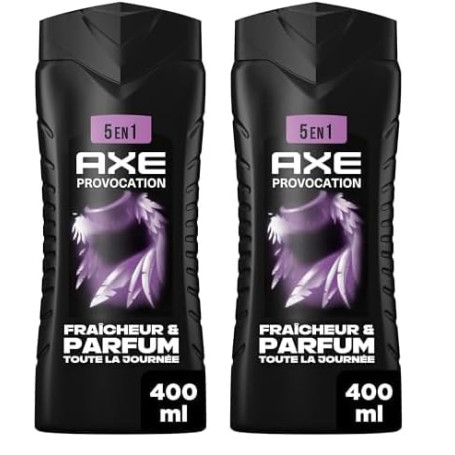 AXE - Gel Douche Homme 5en1 - Provocation - 24h Hydratant - 87% d'Ingrédients d'origine naturelle - Parfum noix de coco et poivr