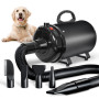 TRIGRAND Pulseur Chien Professionnel Souffleur Chien Silencieux 3000W réglable - Souffleur de Soins pour Chien avec 4 Buses diff