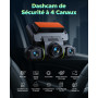 LAMTTO 360 Degrés Dashcam Voiture Avant Arrière 4 Canaux Camera Embarquée Contrôle de l'application Wi-FI 5G Surveillance du Sta