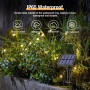 Lot de 2 Guirlande Solaire Exterieur, Totale 16m 160LED Lumineuse Étanche, 8 Modes Décoration pour Jardin Terrasse Cour Noël Mar