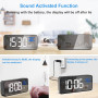 CHEREEKI Réveil Numérique, Horloge Numérique LED Reveil Matin Digital avec Température/Snooze/2 Alarme/12/24 Heure/Port de Recha