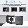 CHEREEKI Réveil Numérique, Horloge Numérique LED Reveil Matin Digital avec Température/Snooze/2 Alarme/12/24 Heure/Port de Recha