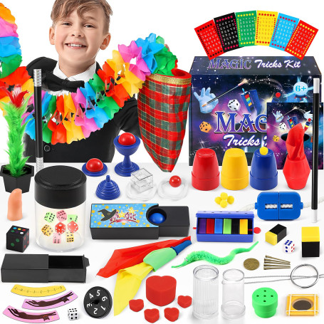 Subtail Coffret de Magie Enfant - 70+ Tours Magiques - Baguette et Instructions pour Garçons et Filles Débutants - Cadeaux Jeux 