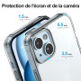 Jupitrix Coque for iPhone 15 6,1 Pouces, Coque Transparente Anti-Jaunissement Telephone Case Antichoc Housse Mince Étui de Prote