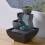 Zen'Light - Fontaine d’Intérieur Kini Cascade Zen Relaxante avec Lumière LED Coloré - Décoration Salon, Chambre, Bureau Moderne,