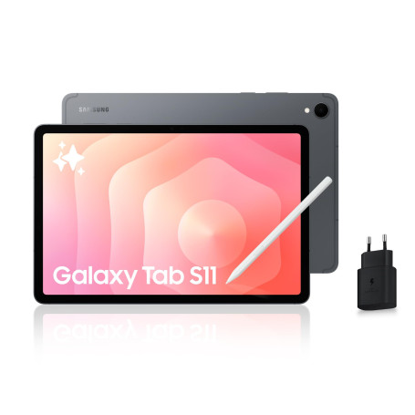 Samsung Galaxy Tab S11 11'' WiFi 128 Go, Tablette Android avec Galaxy AI, Dex, Gris, S Pen et Chargeur Secteur Rapide 25W Inclus