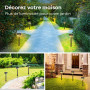 Linkind Lampes Solaires de Jardin, 3000K Blanc Chaud, Lampes Solaires d'Extérieur avec Détecteur de Lumière, 3 Modes d'Éclairage