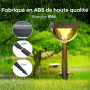 Linkind Lampes Solaires de Jardin, 3000K Blanc Chaud, Lampes Solaires d'Extérieur avec Détecteur de Lumière, 3 Modes d'Éclairage