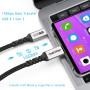 SUMPK Câble USB C à USB C court de 50 cm 2 paquets, 3.1 Gen 2 10 Gbps 100W 4K USB C câble de charge rapide pour la transmission 