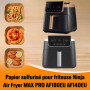 Lot de 100 Papiers Cuisson pour Ninja Air Fryer MAX AF180EU, AF180EUCP, AF140EU, Feuilles Jetables 20cm Antiadhésives et Impermé