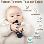 Soulagement des Dentition Jouet pour Bébés 3-6 12 Mois Cadeaux, Télécommande en Jouets de Bain en Silicone pour 3 6 9 Mois Autis