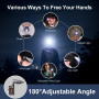 klarus HM3 Lampe frontale Rechargeable 670 lumens + lumière rouge d'avertissement, lampe d'épaule réglable à 180 ° et lampe à pi