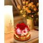 SOBEAU Rose Eternelle Fleur Eternel, Rose Eternelle sous Cloche pour Femme Maman, Noel Saint Valentin Fete Anniversaire, Cadeau 