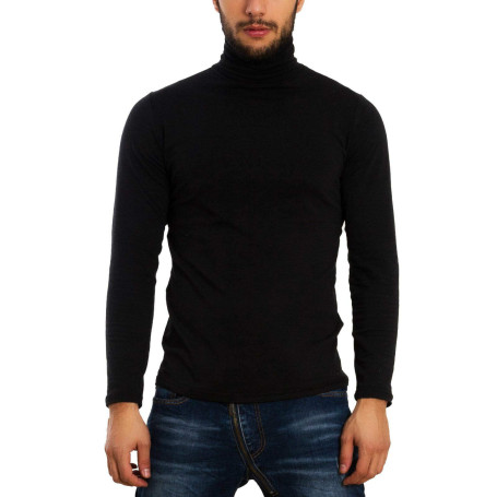 Toocool Pull à Col Roulé pour Homme - Chaud, Coupe Slim, Doublure Polaire en Peluche, Coton pour Les Activités de Plein Air LO-A