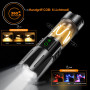 Relybo Lampe Torche Led Ultra Puissante, Torche Led Puissante Rechargeable 500000 Lumen, Lampe Tactique, 2 Interrupteurs, Gradat