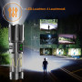 Relybo Lampe Torche Led Ultra Puissante, Torche Led Puissante Rechargeable 500000 Lumen, Lampe Tactique, 2 Interrupteurs, Gradat