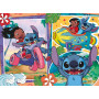 Lisciani - Puzzle Disney Stitch - Puzzle 60 Pièces Double Face pour Enfants dès 4 Ans - Verso À Colorier - Format 50x70 cm - Act