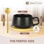 AOOTE Lot de 4 Tasses à Cappuccino avec soucoupe,320ml Ensemble Tasses à Expresso en Grès,set de tasses et soucoupes,tasses à ca
