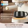AOOTE Lot de 4 Tasses à Cappuccino avec soucoupe,320ml Ensemble Tasses à Expresso en Grès,set de tasses et soucoupes,tasses à ca