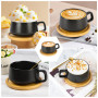 AOOTE Lot de 4 Tasses à Cappuccino avec soucoupe,320ml Ensemble Tasses à Expresso en Grès,set de tasses et soucoupes,tasses à ca