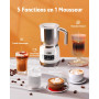 Hazel Quinn Mousseur à Lait Électrique en Acier Inoxydable, Multifonctionnel 5 en 1, Chauffe Lait Électrique, Machine à Chocolat