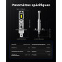 NOVSIGHT Ampoule H1 LED - 1:1 Taille Design 24000LM 6500K Blanc Puissant H1 LED 600% Luminosité Kit de Conversion Halogène Ampou