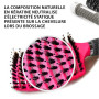 O³ Brosse Poil de Sanglier- 2 Brosses à Cheveux en Poils de sanglier- Démélant Cheveux 100% Naturel (Rose/Arc-en-Ciel)