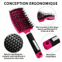 O³ Brosse Poil de Sanglier- 2 Brosses à Cheveux en Poils de sanglier- Démélant Cheveux 100% Naturel (Rose/Arc-en-Ciel)
