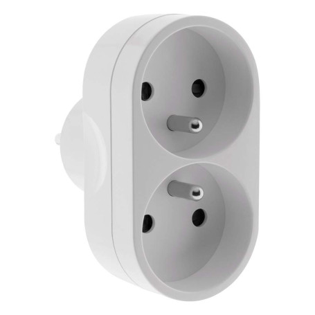Multiprise biplite pour façade 16A - Blanc - Zenitech