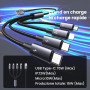 Pluggify Cable de Charge Multiple 4 en 1 Universel Nylon tressé Multi Chargeur Cable de Chargement avec iP/Micro USB / 2 Type C 