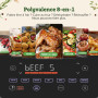 CHEFREE Air Fryer, 6.5L airfryer avec Sonde de Température, Écran Tactile LED et Vitre d'Observation, 7 Programmes pour une Cuis
