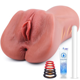 742G 2 EN 1 Masturbeuse Homme Masturbateur Réaliste, Poche Chatte Réaliste Vaginette Silicone Anal Sex Toy Masturbateurs Masculi