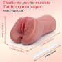 742G 2 EN 1 Masturbeuse Homme Masturbateur Réaliste, Poche Chatte Réaliste Vaginette Silicone Anal Sex Toy Masturbateurs Masculi
