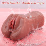 742G 2 EN 1 Masturbeuse Homme Masturbateur Réaliste, Poche Chatte Réaliste Vaginette Silicone Anal Sex Toy Masturbateurs Masculi