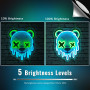 Flixyticy Enseigne Lumineuse Néon Ice Bear, Panneau lumineux suspendu à LED pour chambre d'enfant, décoration murale, fête, vaca