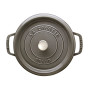 STAUB Cocotte en Fonte Émaillée avec Couvercle, Tous feux dont induction, 4 personnes, Ronde, 24 cm, 3,80 L, 5 kg, Gris Graphite