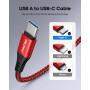 Câble USB C [1M/Lot de 3],Câble USB C Charge Rapide Tressé 3A Câble USB A vers USB Type C pour Samsung Galaxy S23 S22+ S21 S20 U
