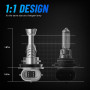 NOVSIGHT Ampoule H11 LED - 1:1 Taille Design 24000LM 6500K Blanc Puissant H11 LED 500% Luminosité Kit de Conversion Halogène Amp