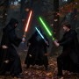 Meleager Sabre Laser Enfants, 2 Pièces Télescopique Sabre Laser LED((Bleu+Rouge)-15 Couleurs Changeantes, Rechargeable, Rétracta
