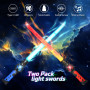 Meleager Sabre Laser Enfants, 2 Pièces Télescopique Sabre Laser LED((Bleu+Rouge)-15 Couleurs Changeantes, Rechargeable, Rétracta