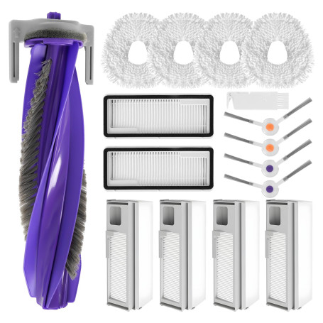 Kit Pièces Accessoires De Rémplacement pour Aspirateur Robot NARWAL Freo X Ultra, 16 Pièces d'rechange, 1 Brosse Principale,4 Br