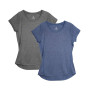 icyzone T-Shirts de Sport Femme à Manche Courtes Tops de Course à Pied Fitness Jogging Tee Shirts, Lot de 2