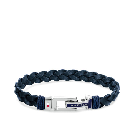 Tommy Hilfiger Jewelry Bracelet en Cuir Tressé pour Homme - Disponible en Bleu ou Noir