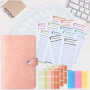 AiQInu Classeur A6, en PU Cuir Budget Planner Couverture avec 10 PVC Enveloppe Budget, 12 Feuilles Budget en Français, 3 Autocol