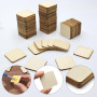 lyualma 200 Pièces Bois Carré Tranches 3x3 cm Feuilles de Bois de Balsa Vierges Carrées Artisanat Tranche Bois Brut pour L'Artis