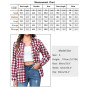Aottori Chemisier à Carreaux Femme Coton Chemise Flanelle Chic avec Bouton Classique Blouse Bucheron Western Décontractée Retro 