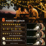 Guirlande Lumineuse de Camping, 8 Modes D'éclairage,2800mAh,Dure Jusqu'à 14 Heures,4 EN1 Guirlande Lumineuse Extérieure Portable